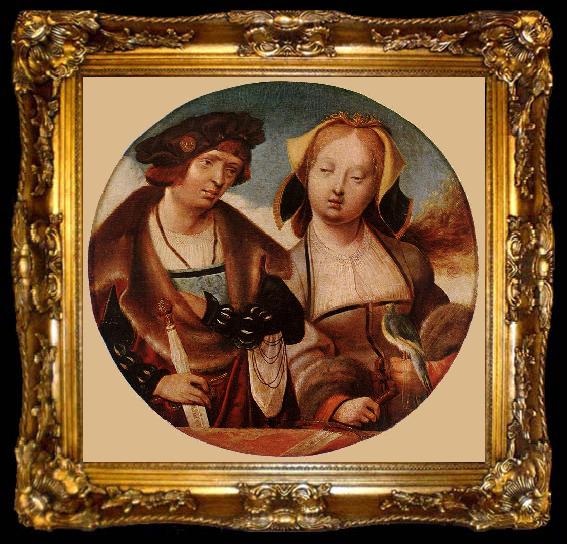 framed  ENGELBRECHTSZ., Cornelis St Cecilia and her Fiance sdf, ta009-2